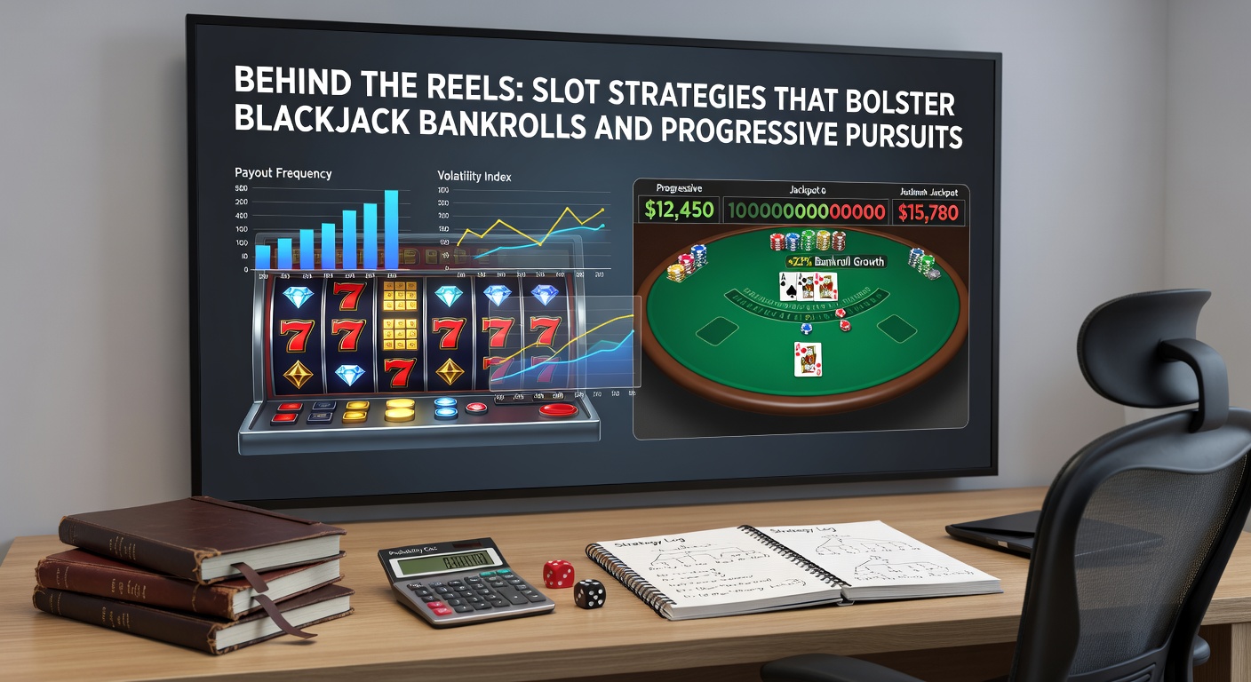 Blackjack dealer dealing cards at a lively table while slot jackpot lights flash in the background, symbolizing bankroll flow between games
