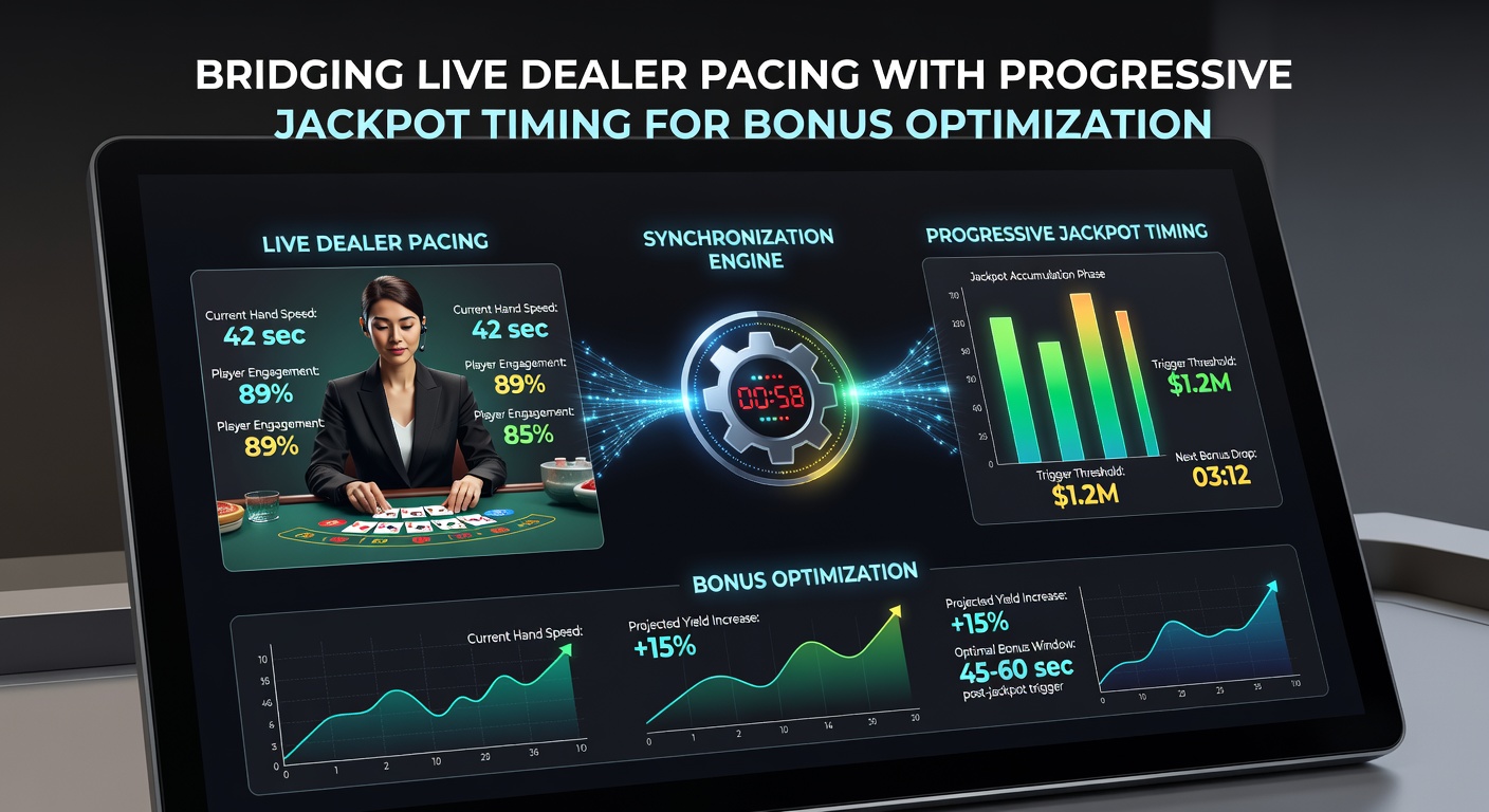 Digital interface displaying synchronized live dealer timer and progressive jackpot meter for casino bonus tracking