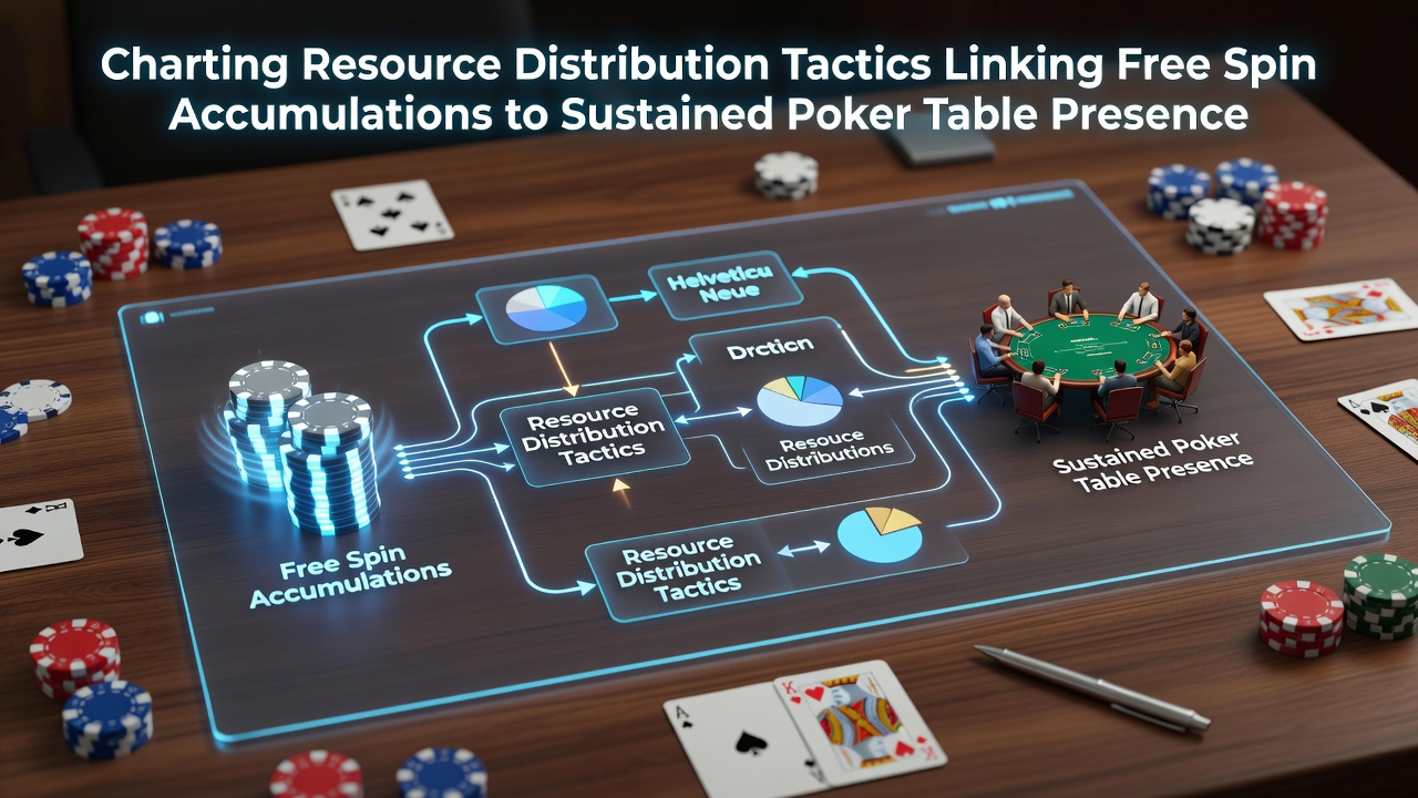 Diagram showing resource allocation from slot free spins to poker table sessions with arrows indicating bankroll flow and accumulation points