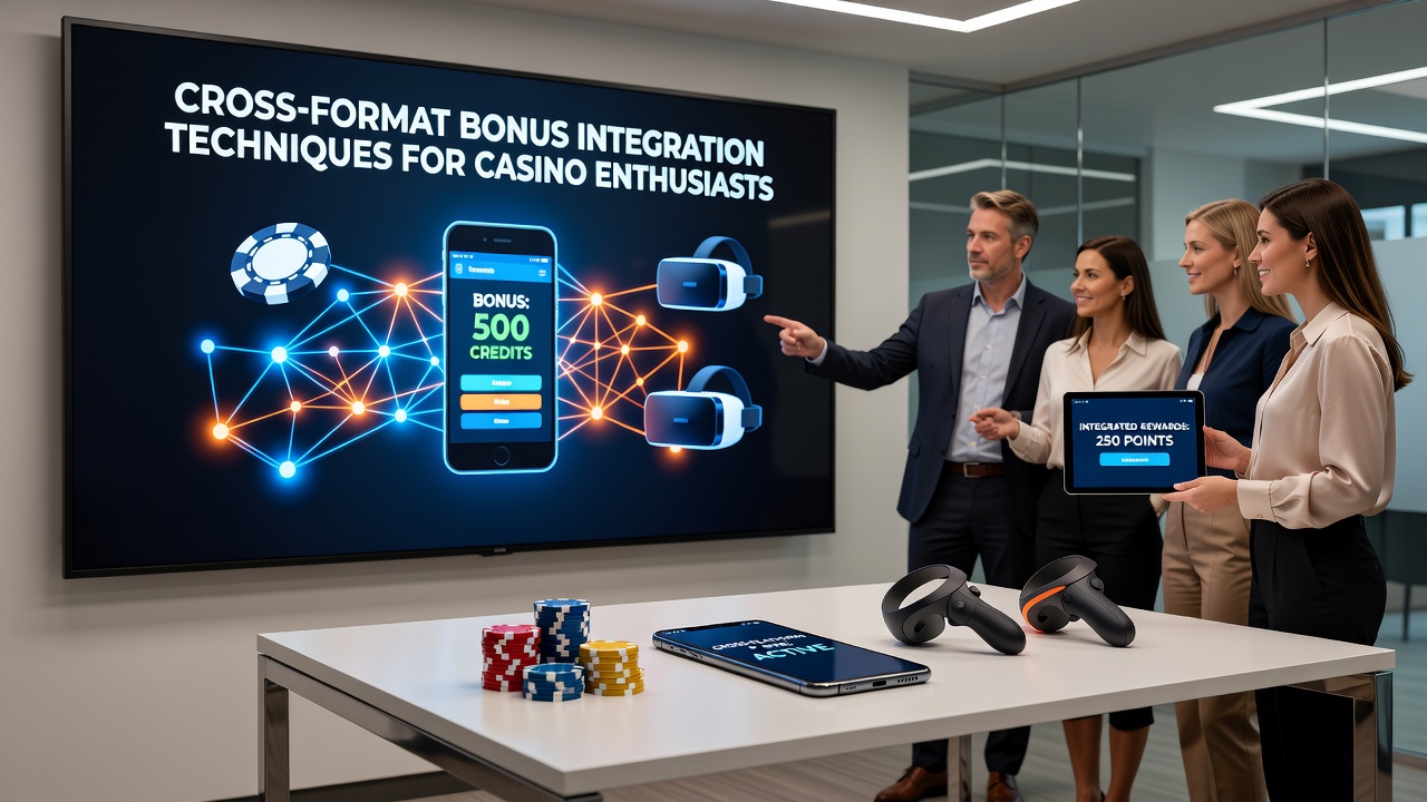 Detailed view of casino bonus terms displayed on a tablet alongside poker chips and roulette wheel