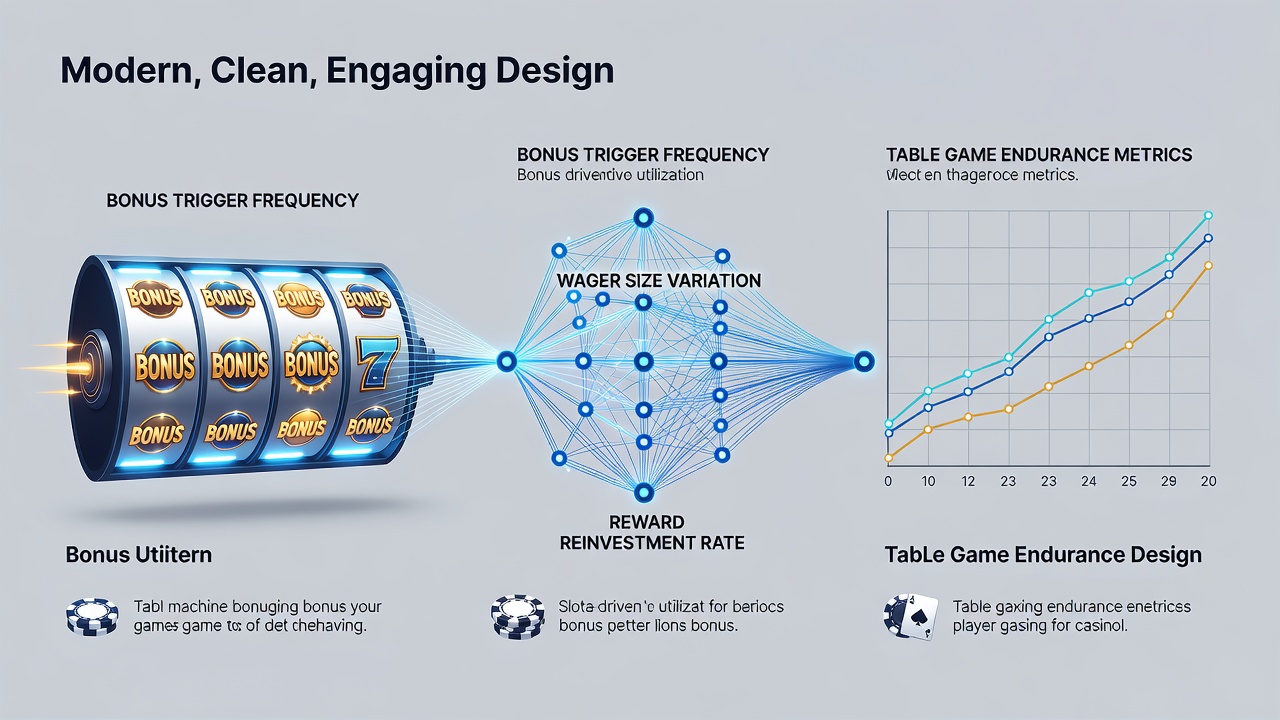 Infographic illustrating bankroll allocation patterns from slot bonuses to table games with percentage breakdowns