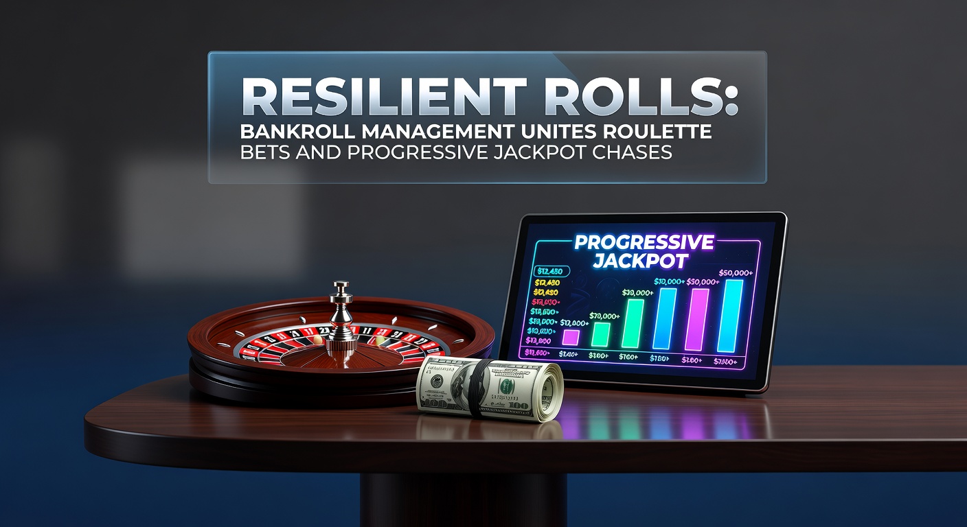 Dynamic roulette wheel spinning alongside glowing progressive jackpot meters, symbolizing unified bankroll strategies in casino play