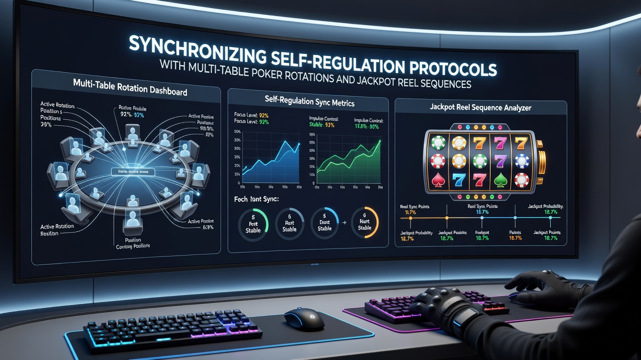 Digital dashboard showing synchronized limits across poker and slot sessions